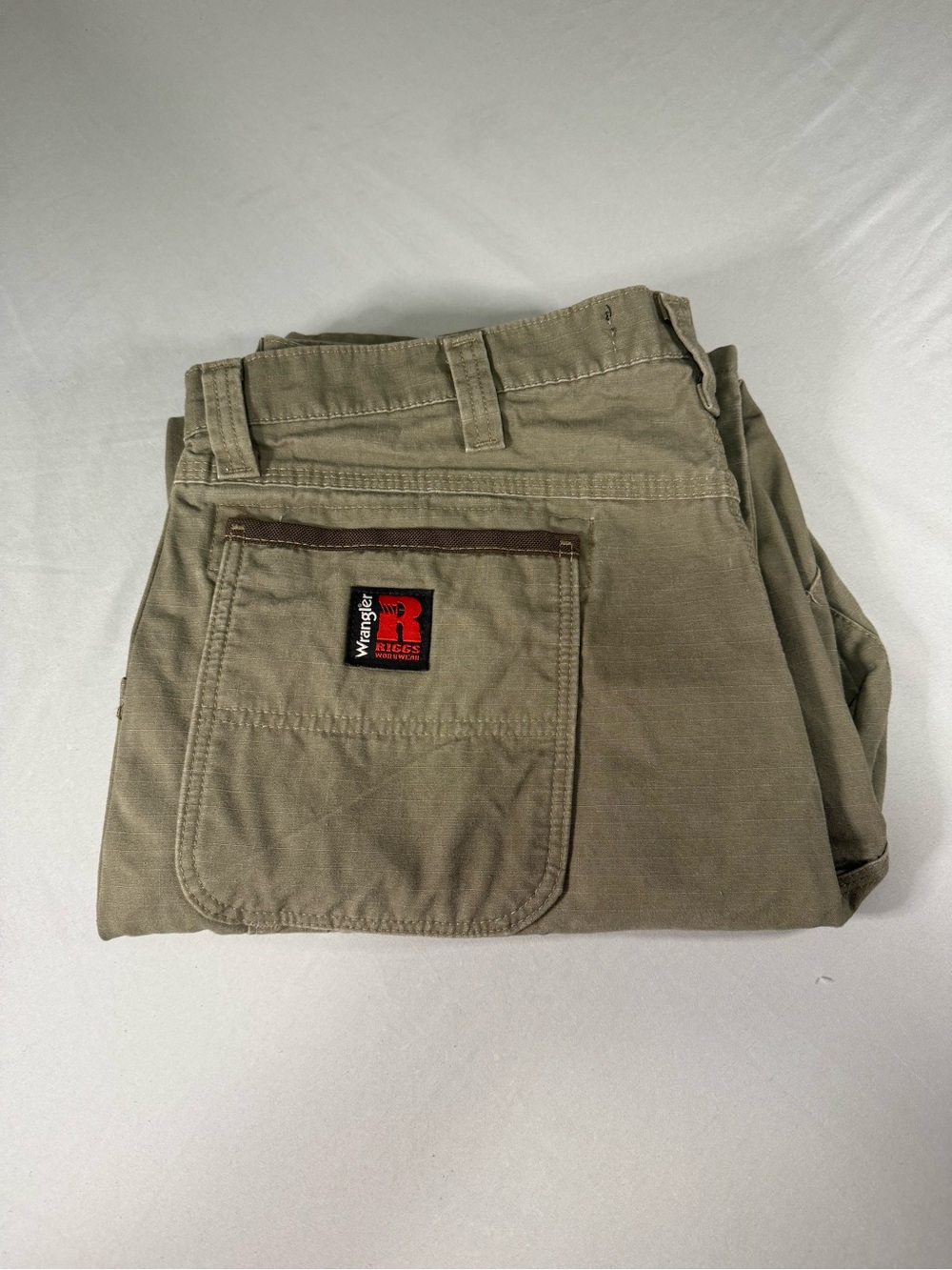 Wrangler Riggs Workwear Carpenter Pants 38x32 Ripstop Utility Work Tan